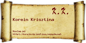 Korein Krisztina névjegykártya