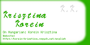 krisztina korein business card